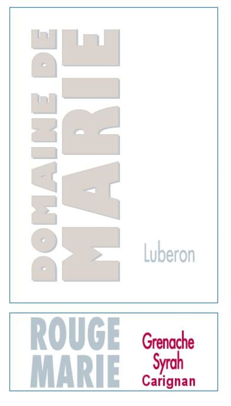 Domaine de Marie Luberon Marie Rouge 2015 Front Label