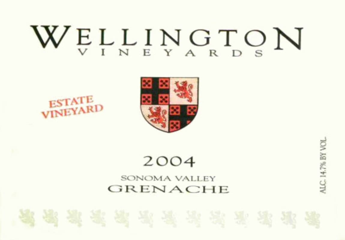 Wellington Vineyards Estate Vineyard Grenache 2004 Front Label