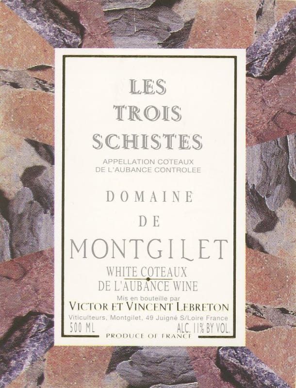 Domaine de Montgilet Coteaux de l'Aubance Les Trois Schistes 2007 Front Label