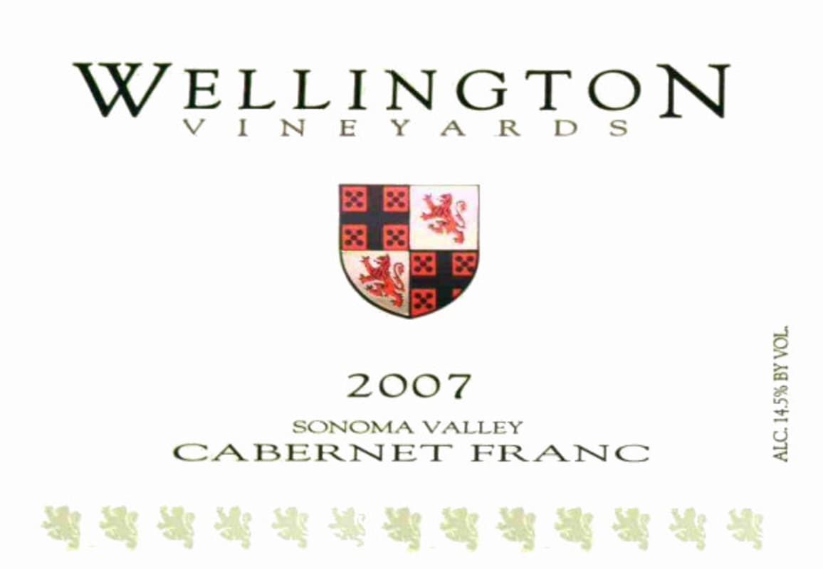 Wellington Vineyards Cabernet Franc 2007 Front Label