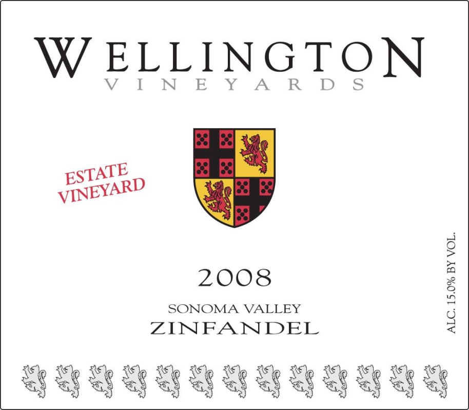 Wellington Vineyards Estate Vineyard Zinfandel 2008 Front Label