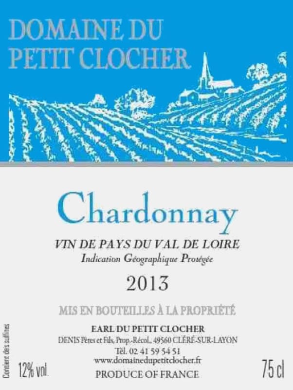 Domaine de Petit Clocher Chardonnay 2013 Front Label