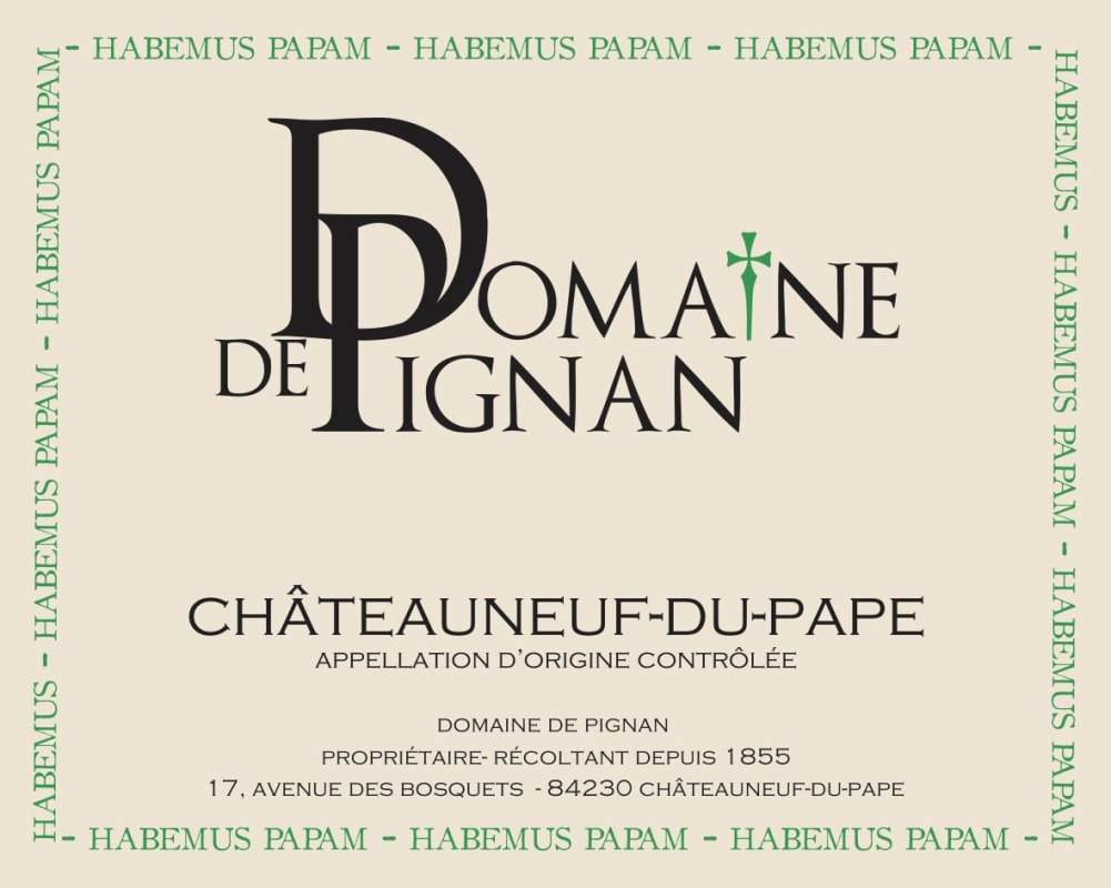 Domaine de Pignan Chateauneuf-du-Pape Blanc 2013 Front Label