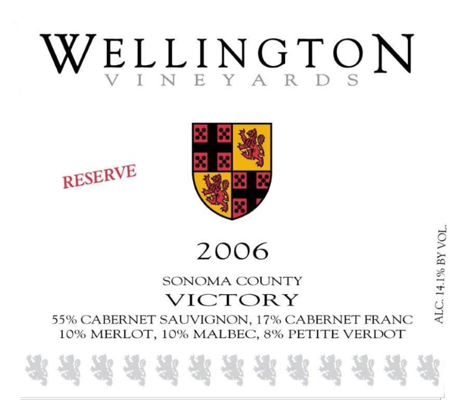 Wellington Vineyards Victory Reserve Red Blend 2006 Front Label