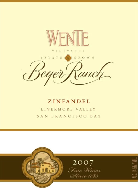 Wente Beyer Ranch Zinfandel 2007 Front Label