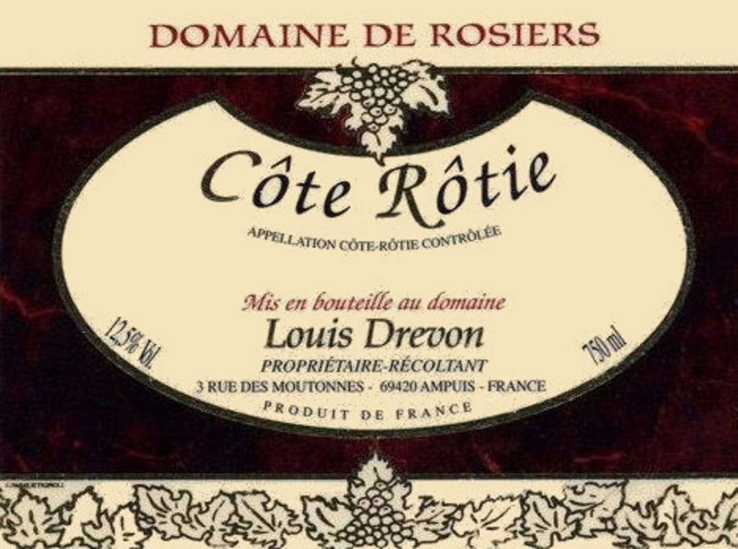 Domaine de Rosiers Cote Rotie Louis Drevon 2008 Front Label