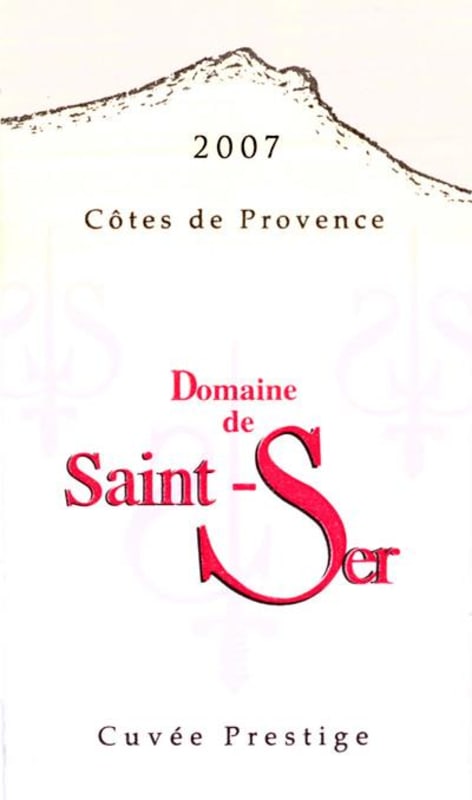 Domaine de Saint Ser Cotes de Provence Sainte Victoire Prestige Rouge 2007 Front Label