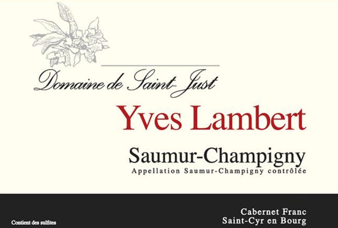 Domaine de Saint-Just Saumur-Champigny 2015 Front Label