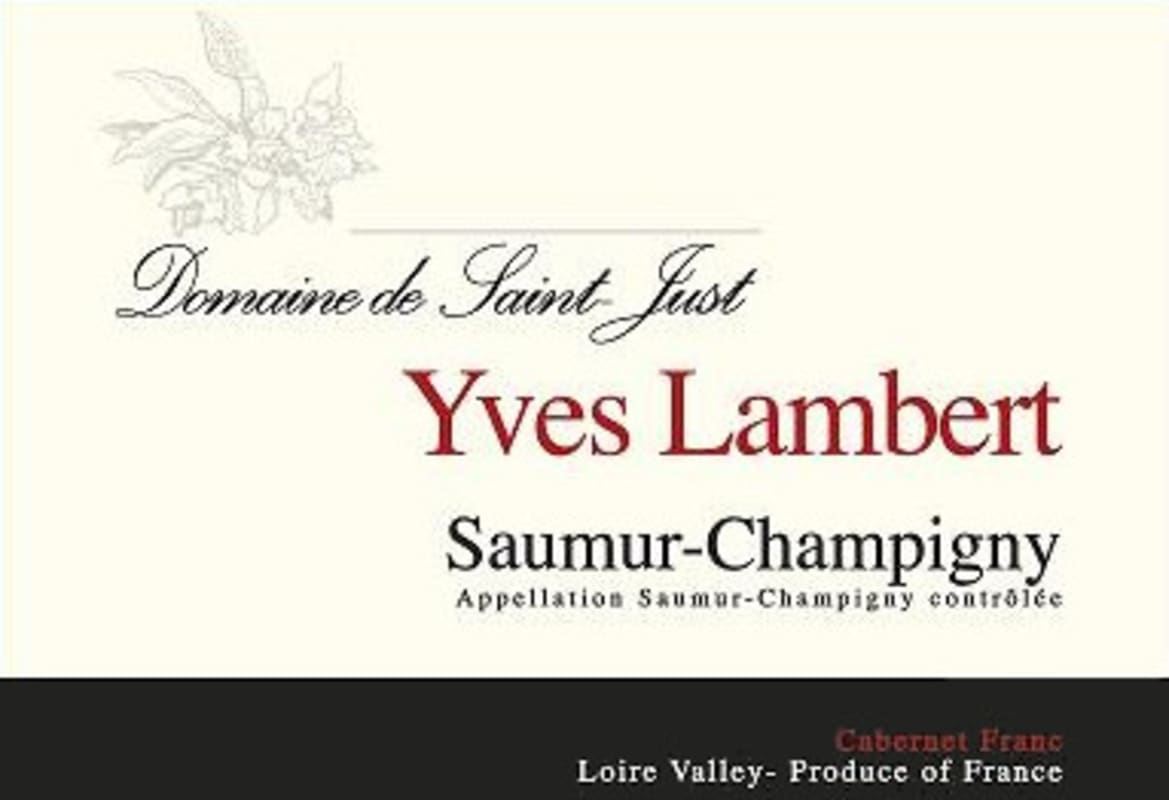 Domaine de Saint-Just Saumur-Champigny 2012 Front Label