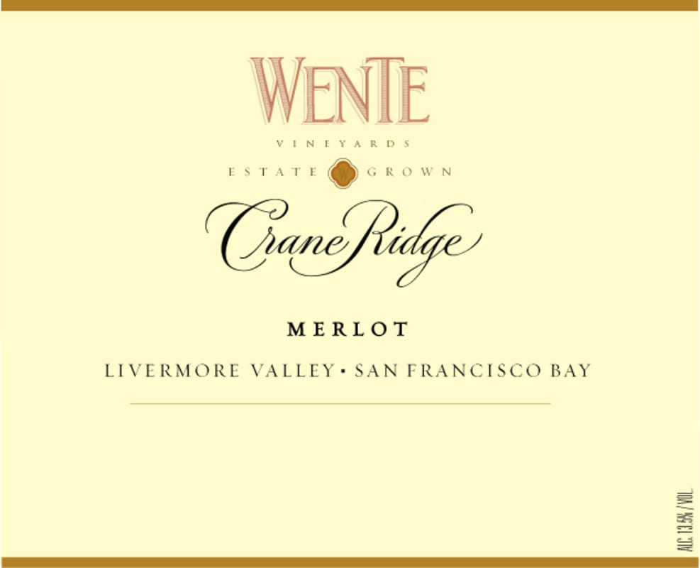 Wente Crane Ridge Merlot 2005 Front Label