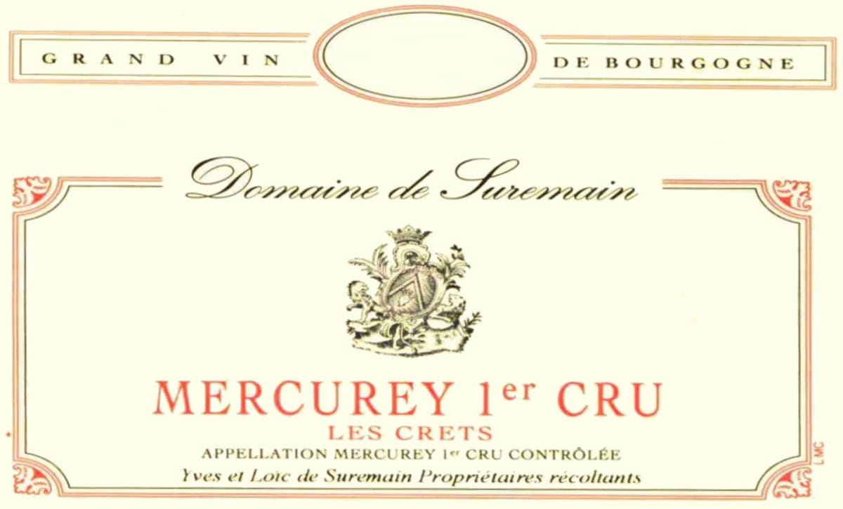 Domaine de Suremain Mercurey Les Crets Premier Cru 2008 Front Label