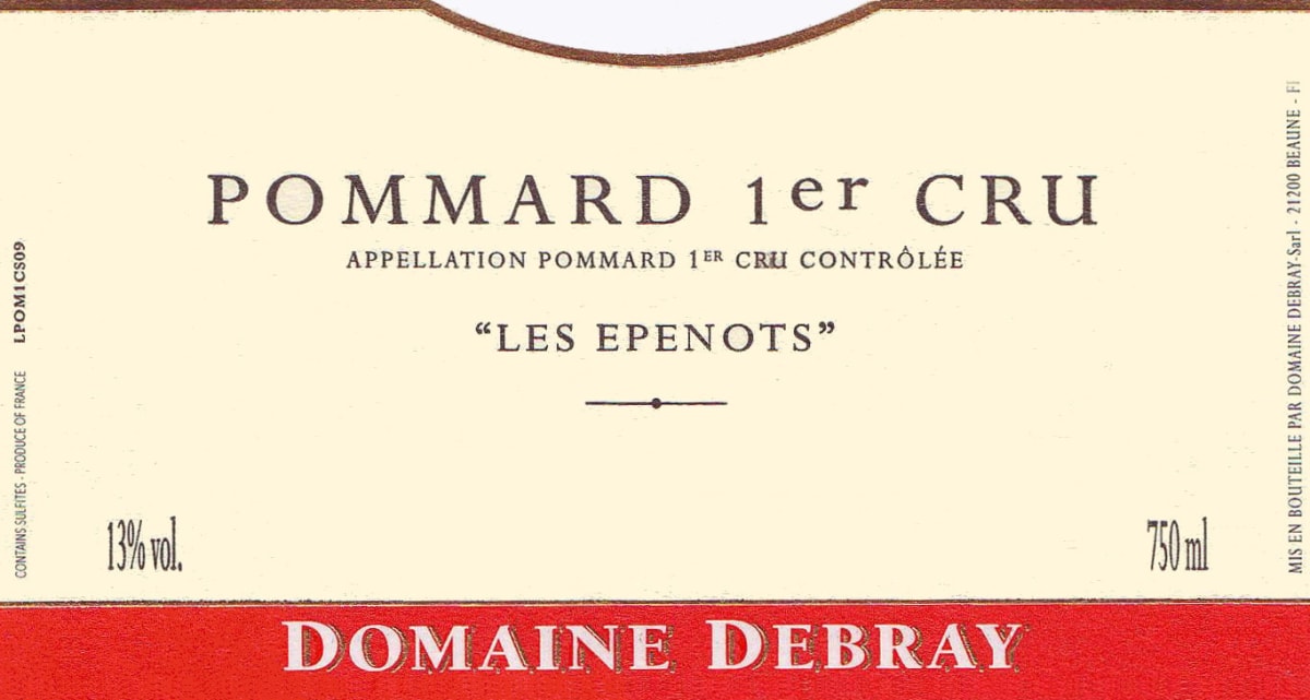 Domaine Debray Pommard Les Epenots Premier Cru 2011 Front Label