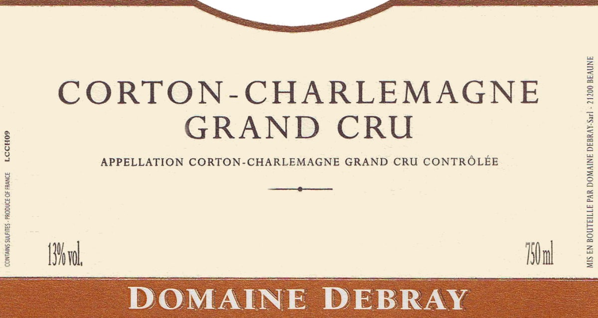 Domaine Debray Corton-Charlemagne Grand Cru 2010 Front Label