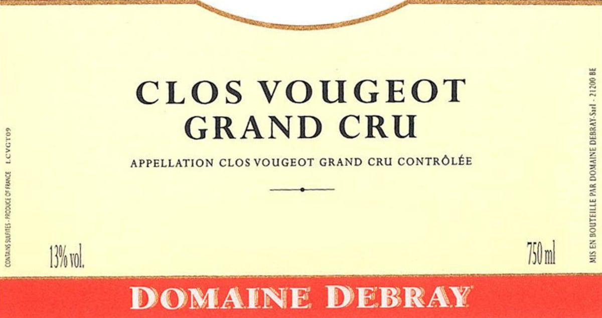 Domaine Debray Clos Vougeot Grand Cru 2011 Front Label