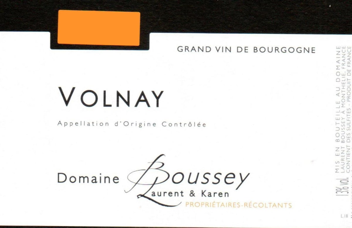 Domaine Denis Boussey Volnay 2012 Front Label