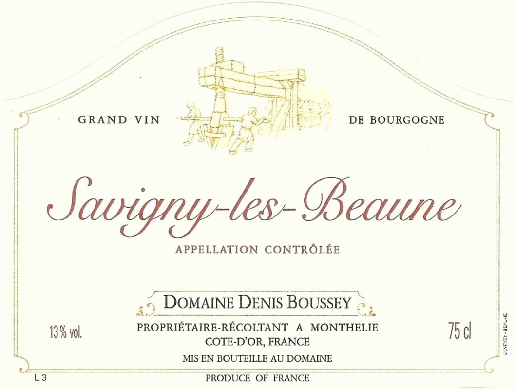Domaine Denis Boussey Savigny-les-Beaune 2013 Front Label