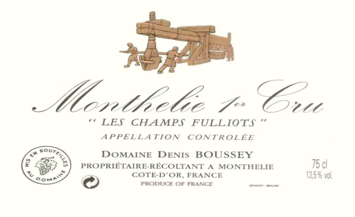 Domaine Denis Boussey Monthelie Les Champs Fulliots Premier Cru 2006 Front Label