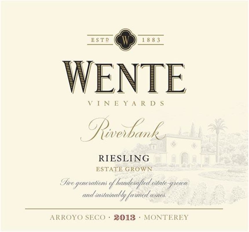 Wente Riverbank Riesling 2013 Front Label