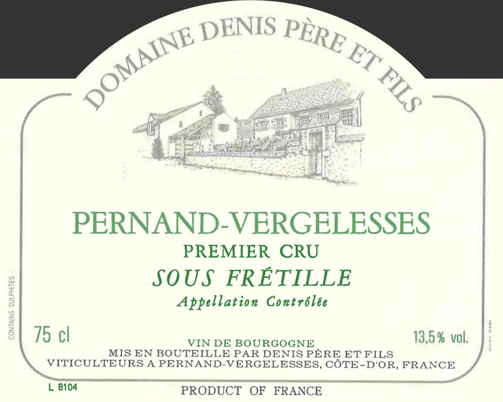 Domaine Denis Pere et Fils Pernand-Vergelesses Sous Fretilles Premier Cru 2008 Front Label