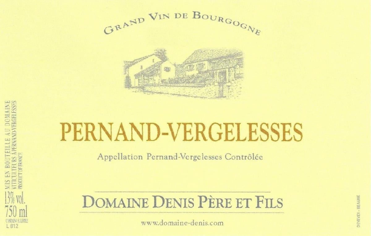Domaine Denis Pere et Fils Pernand-Vergelesses Blanc 2014 Front Label