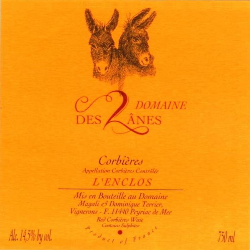 Domaine des 2 Anes Corbieres L'enclos 2009 Front Label