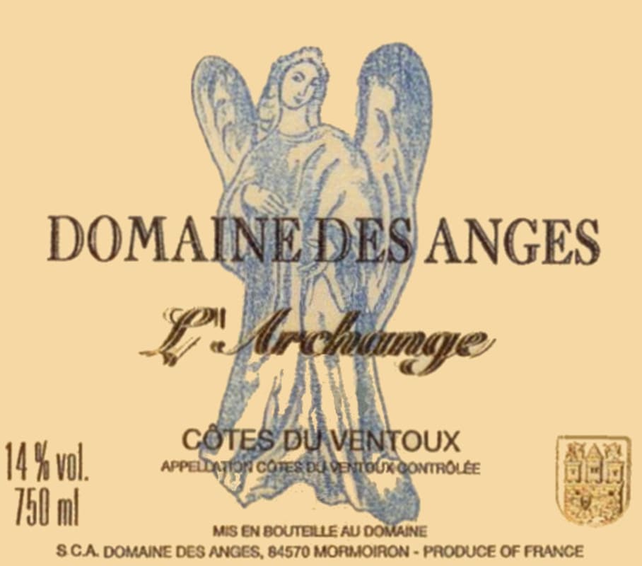 Domaine des Anges Cotes du Ventoux L'Archange Rouge 2012 Front Label
