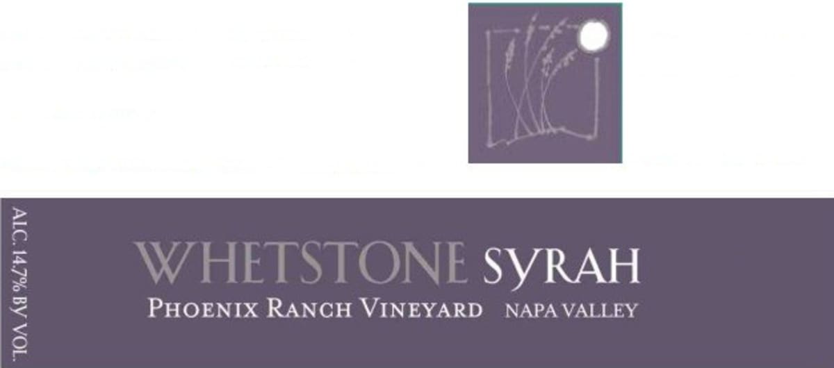 Whetstone Wine Cellars Phoenix Ranch Vineyard Syrah 2012 Front Label