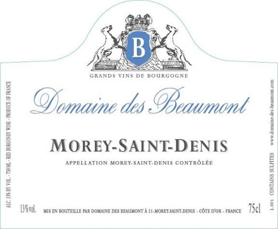 Domaine des Beaumont Morey-Saint-Denis 2013 Front Label