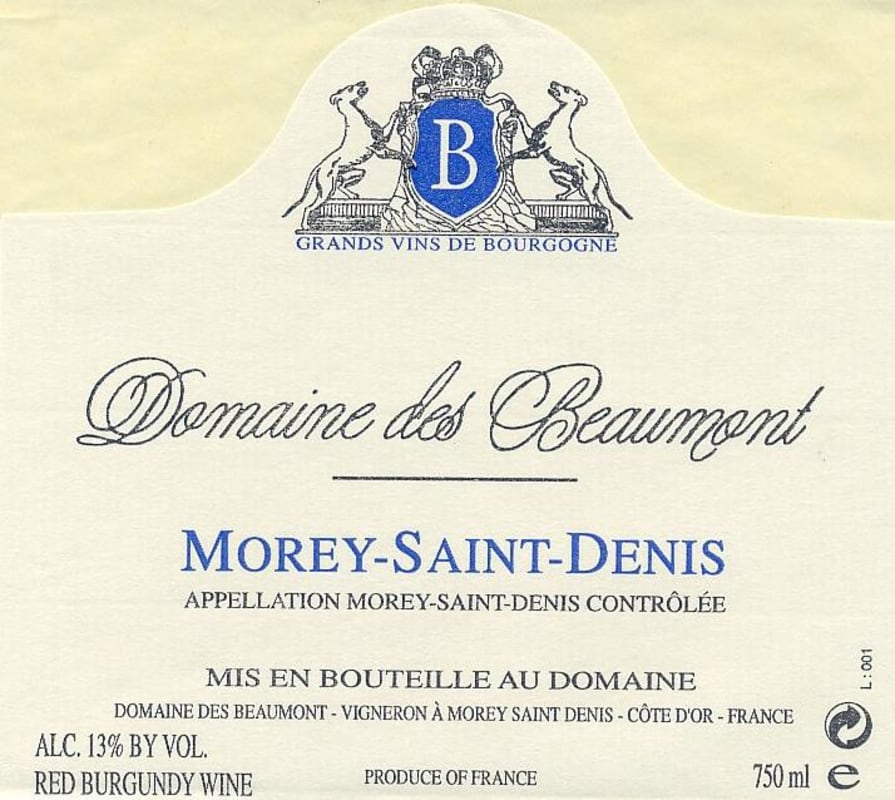 Domaine des Beaumont Morey-Saint-Denis 2007 Front Label