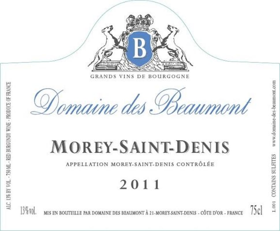 Domaine des Beaumont Morey-Saint-Denis 2011 Front Label