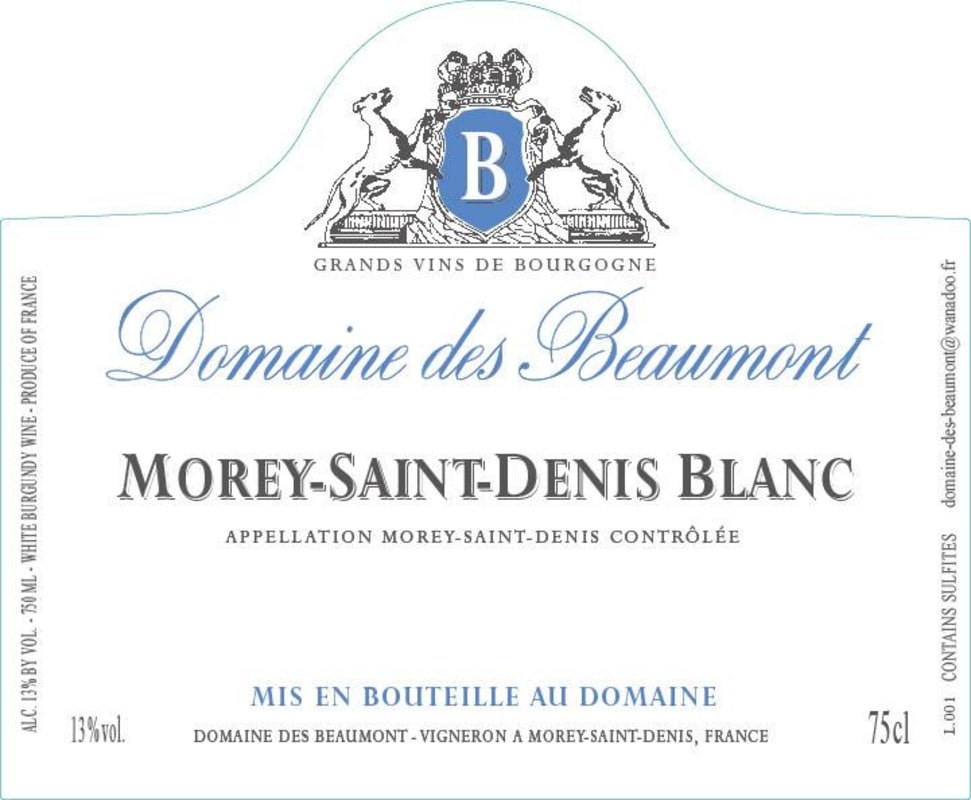 Domaine des Beaumont Morey-Saint-Denis Blanc 2014 Front Label
