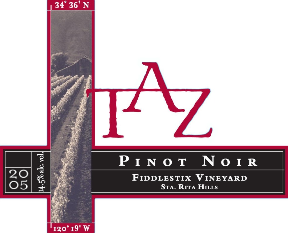 TAZ Fiddlestix Vineyard Pinot Noir 2005 Front Label