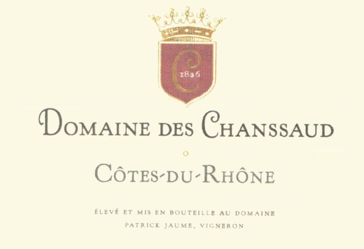 Domaine des Chanssaud Cotes du Rhone 2015 Front Label