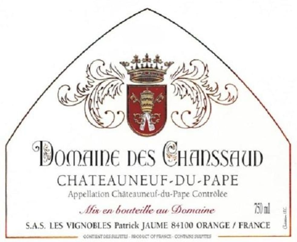 Domaine des Chanssaud Chateauneuf-du-Pape 2012 Front Label