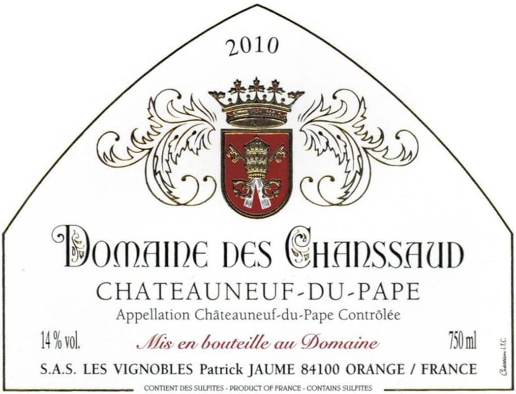 Domaine des Chanssaud Chateauneuf-du-Pape Blanc 2010 Front Label