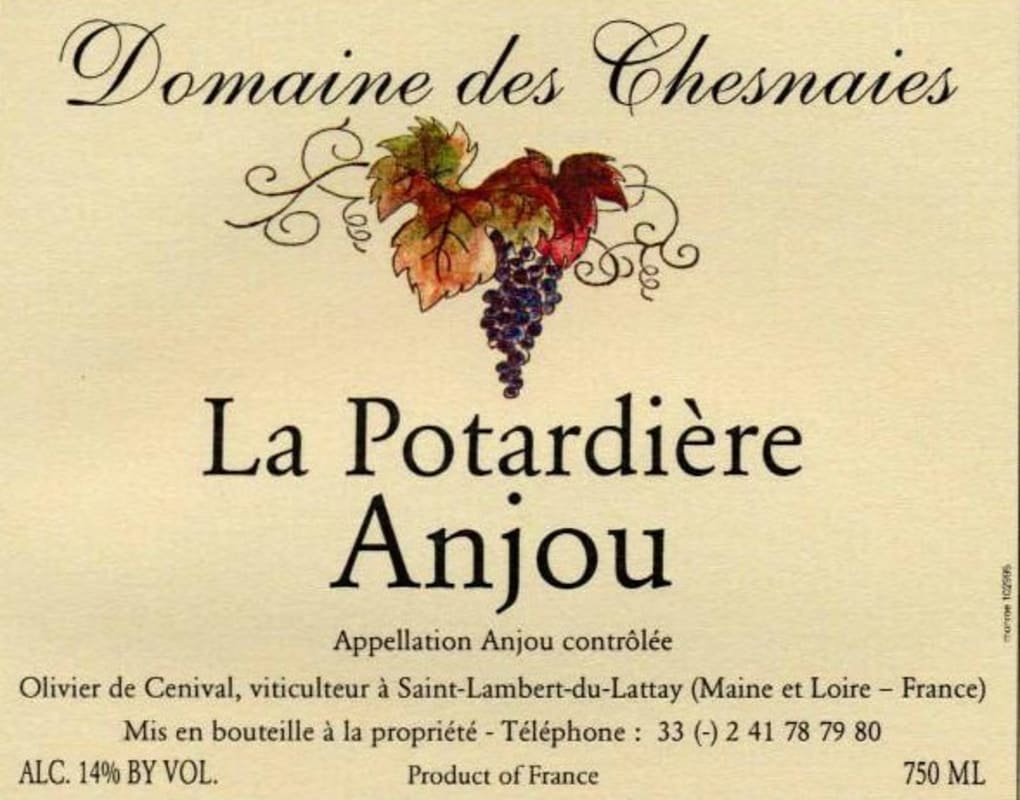 Domaine des Chesnaies Anjou La Potardiere Blanc 2004 Front Label