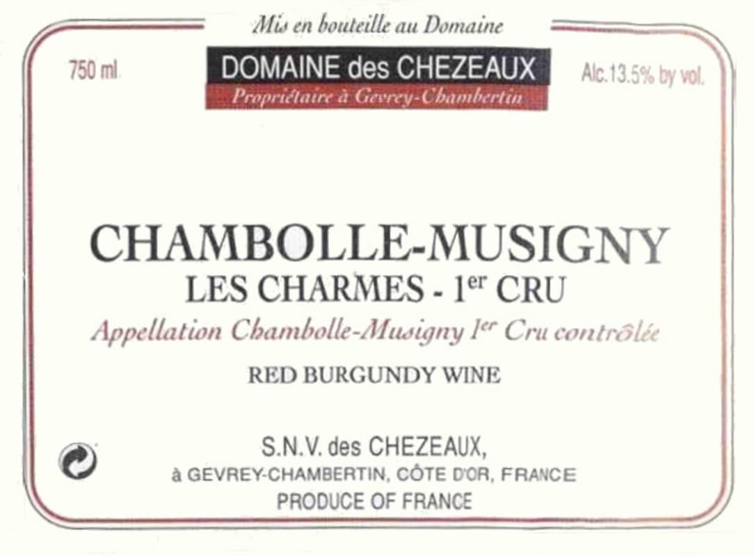 Domaine des Chezeaux Chambolle-Musigny Les Charmes Premier Cru 2011 Front Label