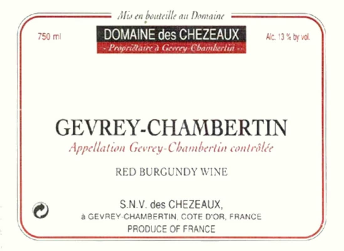 Domaine des Chezeaux Gevrey-Chambertin 2011 Front Label