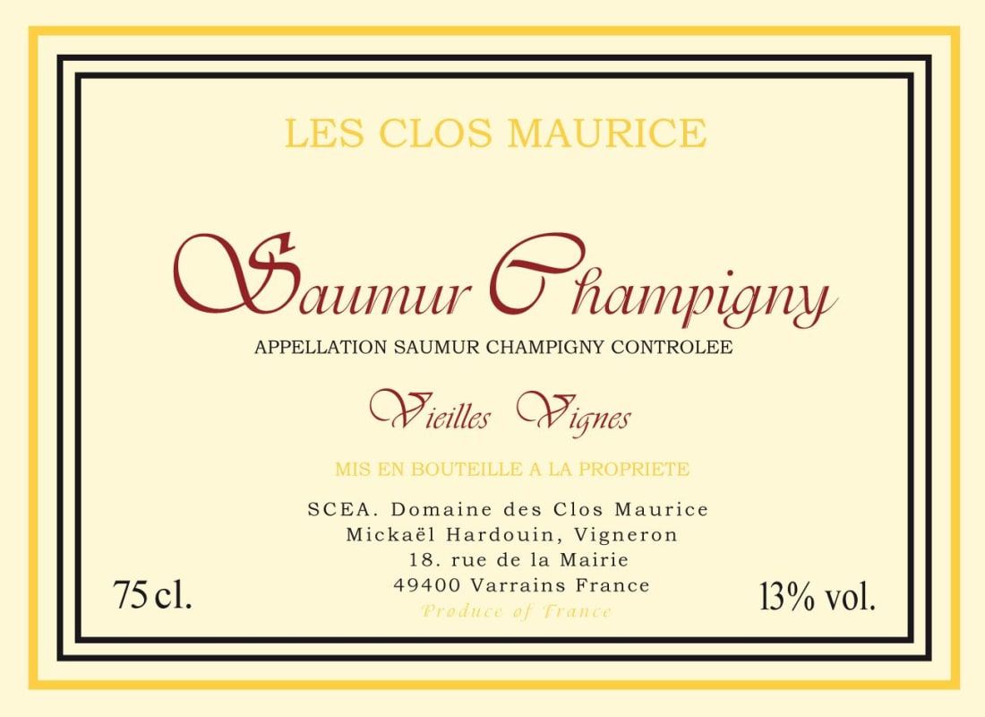 Domaine des Clos Maurice Saumur Champigny Vieilles Vignes 2014 Front Label