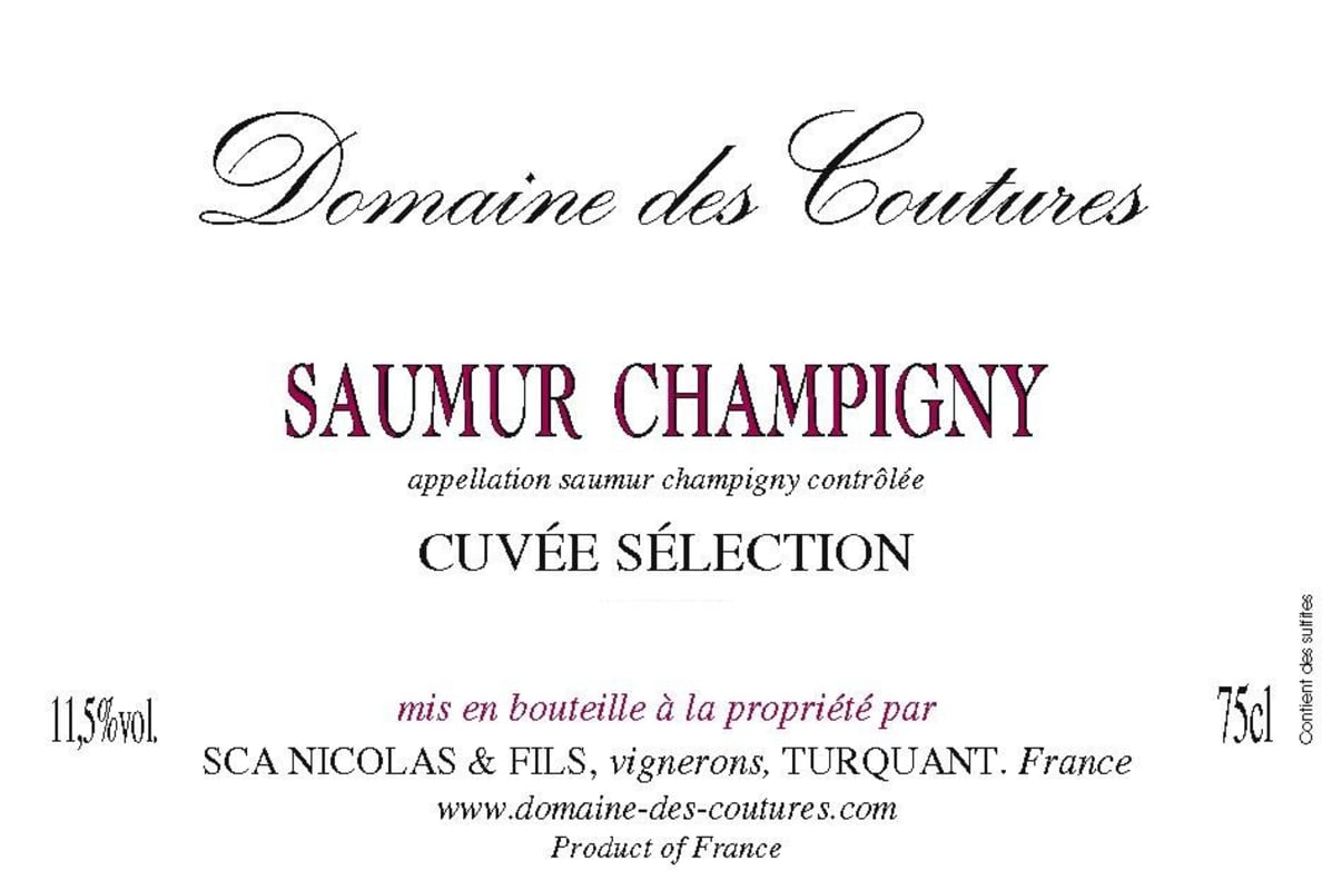 Domaine des Coutures Saumur Champigny Cuvee Selection 2014 Front Label