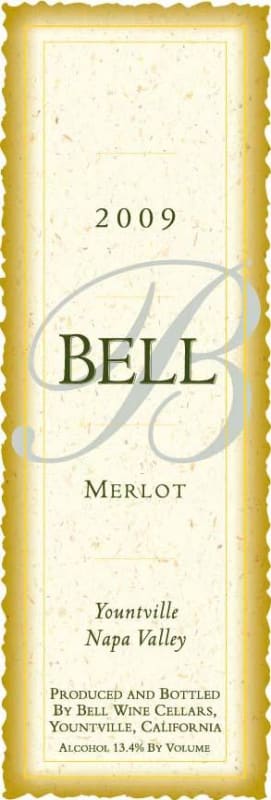 Bell Wine Cellars Merlot 2009 Front Label