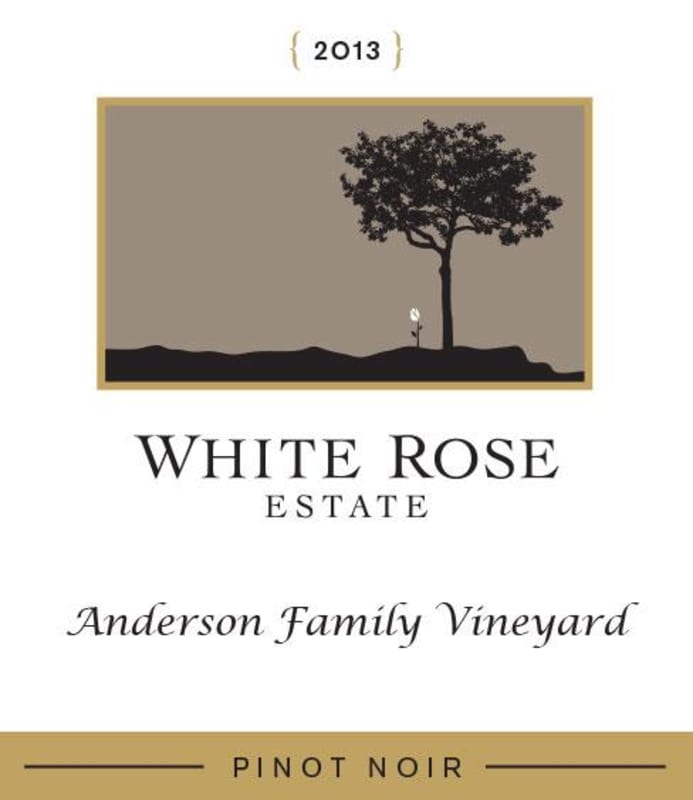 White Rose Anderson Family Vineyard Pinot Noir 2013 Front Label