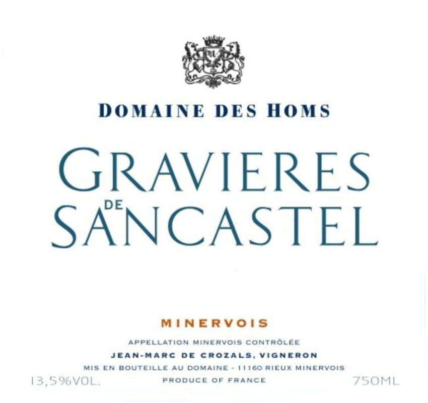 Domaine des Homs Minervois Gravieres de Sancastel 2007 Front Label