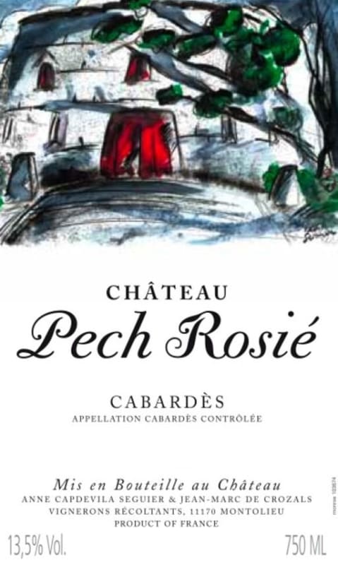 Domaine des Homs Cabardes Chateau Pech Rosie 2010 Front Label