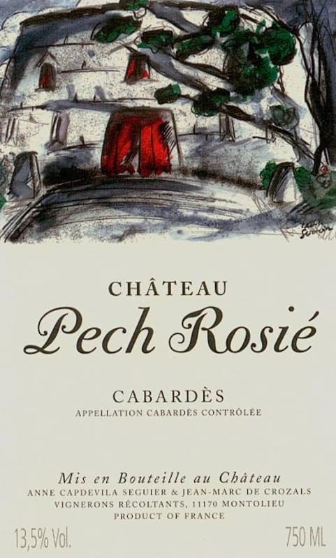 Domaine des Homs Cabardes Chateau Pech Rosie 2006 Front Label