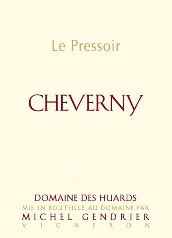Domaine des Huards Cheverny Le Pressoir Rouge 2009 Front Label