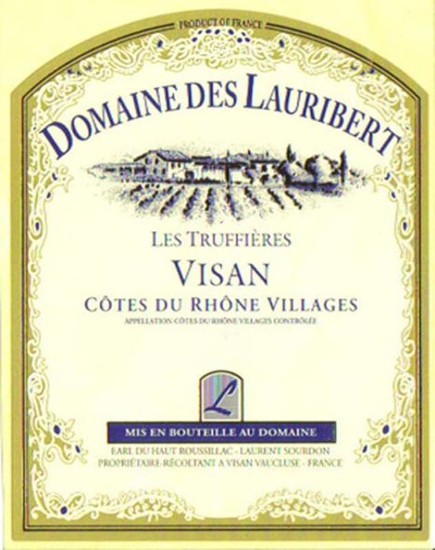 Domaine des Lauribert Cotes du Rhone Villages Visan Les Truffieres 2010 Front Label