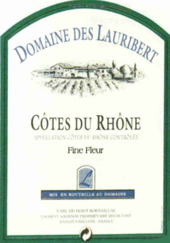 Domaine des Lauribert Cotes du Rhone Fine Fleur Blanc 2007 Front Label