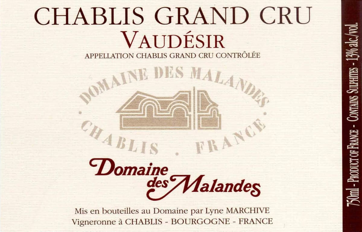Domaine des Malandes Chablis Vaudesir Grand Cru 2014 Front Label