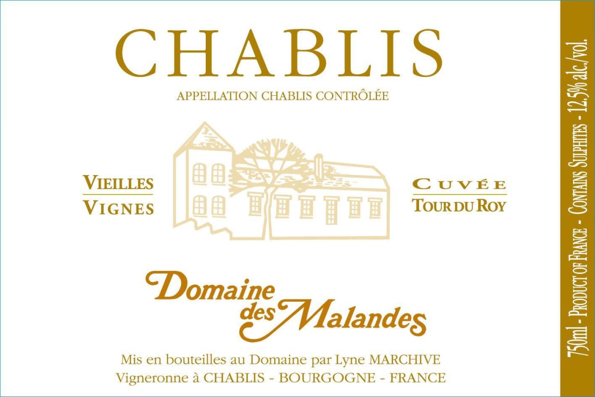 Domaine des Malandes Chablis Cuvee Tour du Roy Vieilles Vignes 2014 Front Label